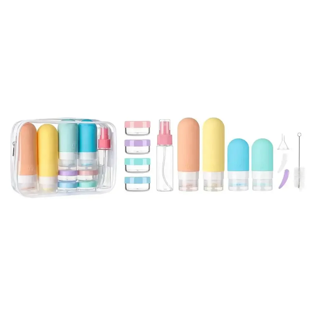 TSA-Approved Reusable Silicone Travel Bottles Set – 16 pcs / White Pack